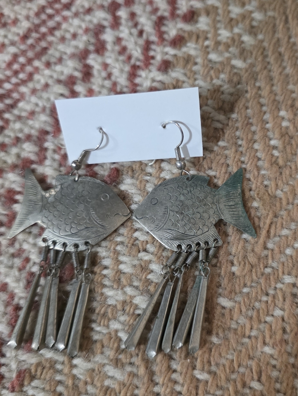 Vintage German Silver Fish Earrings